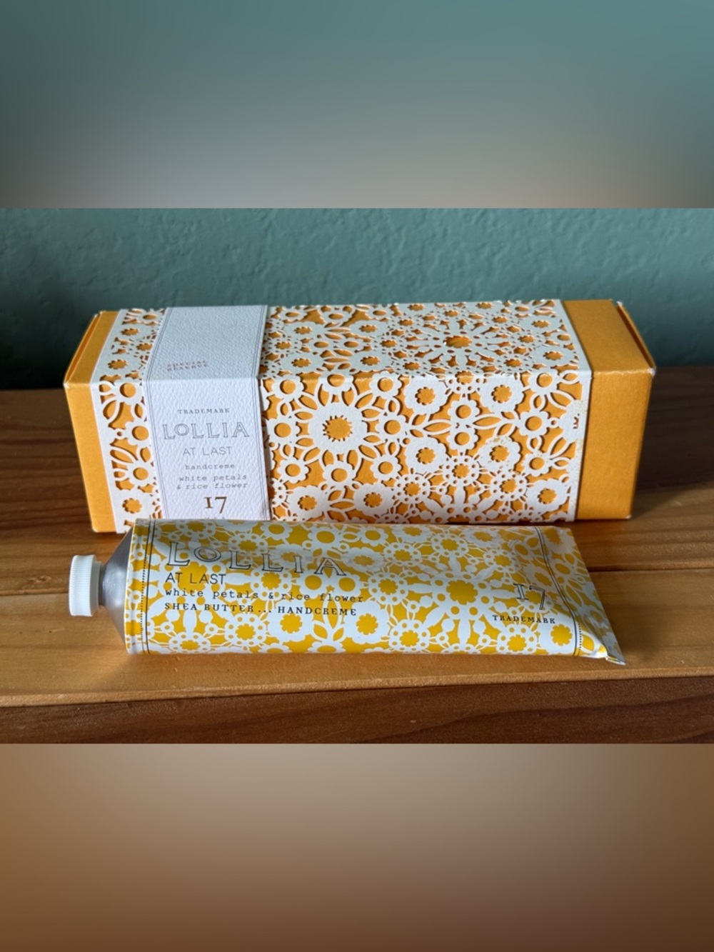 Lollia At Last Hand Cream 4oz Aluminum Tube Shea Butter Gift Box